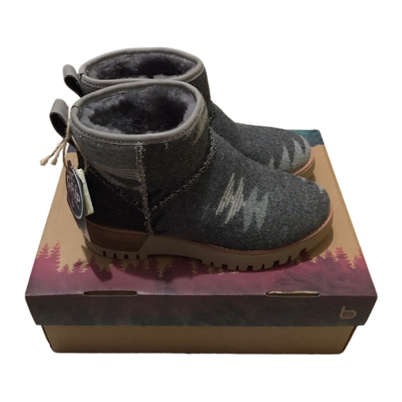 Bionica Candia Shearling Boots in Grey Pattern 6.5M, New - Picture 2 of 11